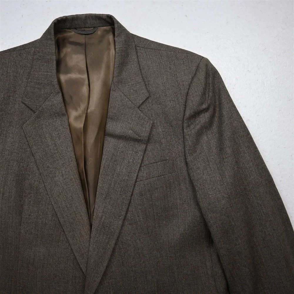 Vtg USA Christian Dior 40S Brown Birdesye Wool Slim Mens Blazer Sport‎ Coat